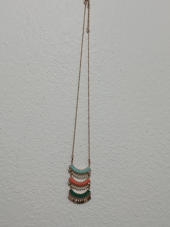 Premier Jewelry Jewelry - Women’s Premier Reversal Layered Pendant Necklace - Turquoise, Coral, Green, Gld